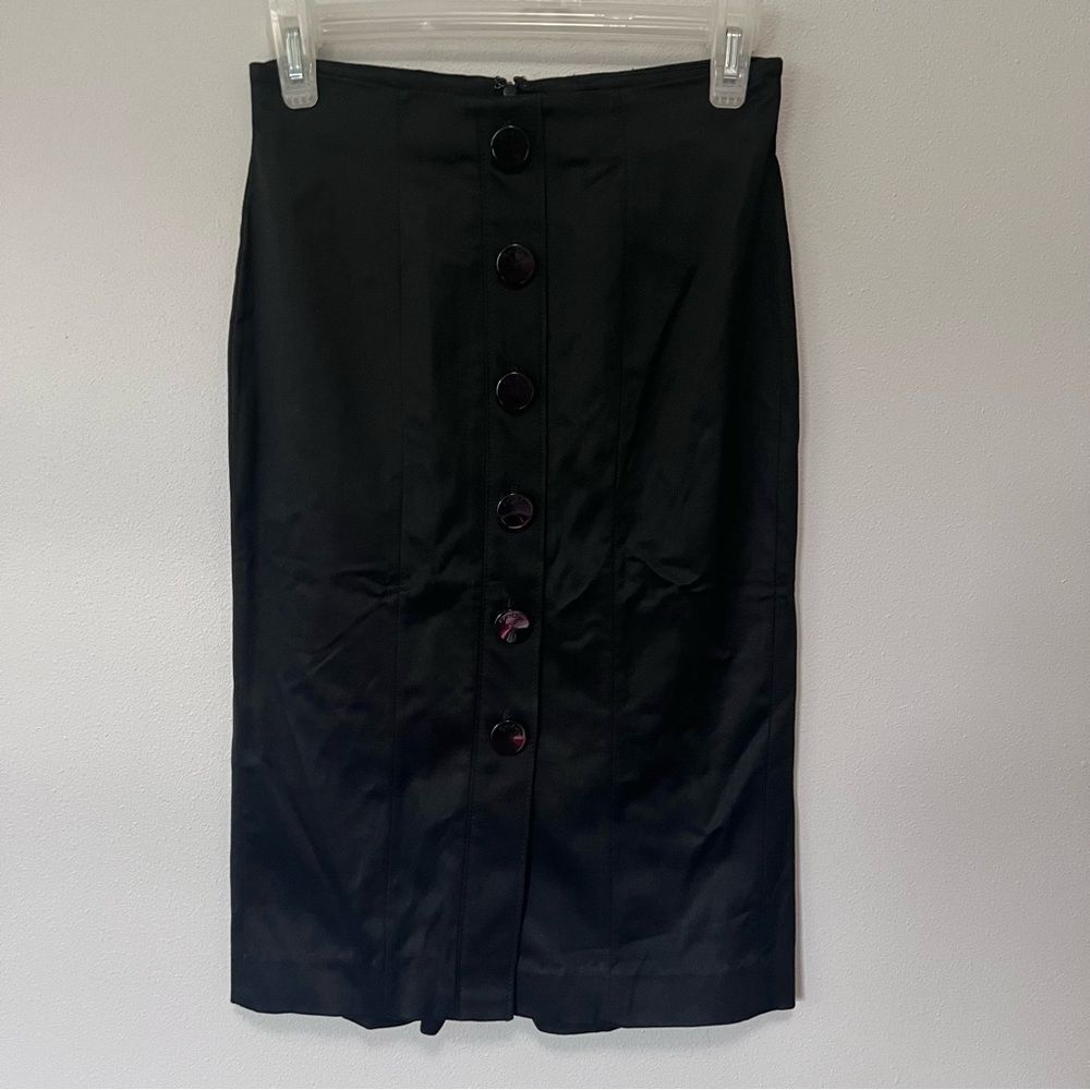 Bebe Black Button-Front Pencil Skirt Size 2  NWT!